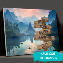 Load image into Gallery viewer, Mountain Lake Color Multi-Names Premium Canvas