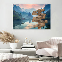 Load image into Gallery viewer, Mountain Lake Color Multi-Names Premium Canvas Poster