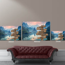 Load image into Gallery viewer, Mountain Lake Color Multi-Names Premium Canvas Poster