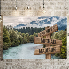 Load image into Gallery viewer, Mountain River Color Multi-Names Premium Canvas