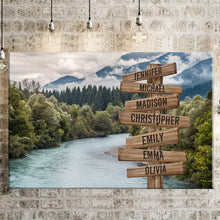 Load image into Gallery viewer, Mountain River Color Multi-Names Premium Canvas Poster