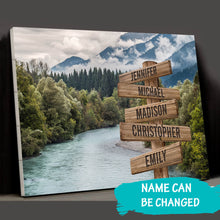 Load image into Gallery viewer, Mountain River Color Multi-Names Premium Canvas