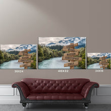 Load image into Gallery viewer, Mountain River Color Multi-Names Premium Canvas Poster