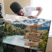 Load image into Gallery viewer, Mountain River Color Multi-Names Premium Canvas