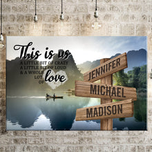 Load image into Gallery viewer, Mountain River Color Personalized "THIS IS US" Multi-Names Premium Canvas
