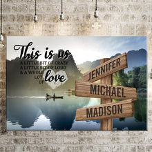 Load image into Gallery viewer, Mountain River Color Personalized "THIS IS US" Multi-Names Premium Canvas Poster