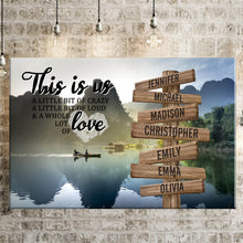 Load image into Gallery viewer, Mountain River Color Personalized "THIS IS US" Multi-Names Premium Canvas Poster