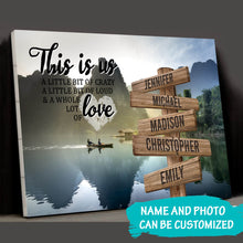 Load image into Gallery viewer, Mountain River Color Personalized "THIS IS US" Multi-Names Premium Canvas Poster