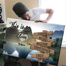 Load image into Gallery viewer, Mountain River Color Personalized "THIS IS US" Multi-Names Premium Canvas