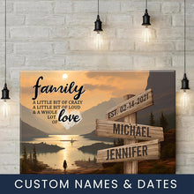 Load image into Gallery viewer, Mountain Sunset Color A Little Whole Lot of Love Multi-Names Premium Canvas Poster
