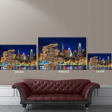 Load image into Gallery viewer, Nightlife in Philadelphia Color Multi-Names Premium Canvas Poster