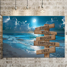 Load image into Gallery viewer, Ocean Night Beach Color Multi-Names Premium Canvas