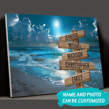 Load image into Gallery viewer, Ocean Night Beach Color Multi-Names Premium Canvas