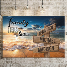 Load image into Gallery viewer, Ocean Sunset Color A Bit Whole Lot of Love Multi-Names Premium Canvas Poster