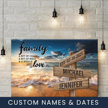 Load image into Gallery viewer, Ocean Sunset Color A Bit Whole Lot of Love Multi-Names Premium Canvas Poster