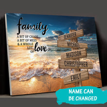 Load image into Gallery viewer, Ocean Sunset Color A Bit Whole Lot of Love Multi-Names Premium Canvas Poster