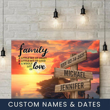 Load image into Gallery viewer, Pier Sunset Color A Little Whole Lot of Love Multi-Names Premium Canvas Poster