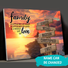Load image into Gallery viewer, Pier Sunset Color A Little Whole Lot of Love Multi-Names Premium Canvas Poster