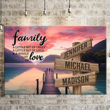 Load image into Gallery viewer, Pier at Dusk Color A Little Whole Lot of Love Multi-Names Premium Canvas Poster
