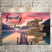 Load image into Gallery viewer, Pier at Dusk Color A Little Whole Lot of Love Multi-Names Premium Canvas Poster
