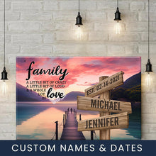 Load image into Gallery viewer, Pier at Dusk Color A Little Whole Lot of Love Multi-Names Premium Canvas Poster