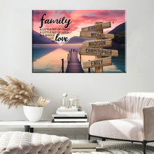 Load image into Gallery viewer, Pier at Dusk Color A Little Whole Lot of Love Multi-Names Premium Canvas Poster