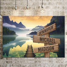 Load image into Gallery viewer, River Bank Scenery Color Multi-Names Premium Canvas