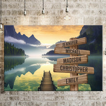 Load image into Gallery viewer, River Bank Scenery Color Multi-Names Premium Canvas Poster