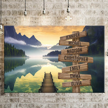 Load image into Gallery viewer, River Bank Scenery Color Multi-Names Premium Canvas