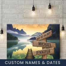 Load image into Gallery viewer, River Bank Scenery Color Multi-Names Premium Canvas Poster