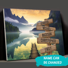 Load image into Gallery viewer, River Bank Scenery Color Multi-Names Premium Canvas Poster