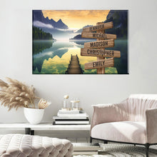 Load image into Gallery viewer, River Bank Scenery Color Multi-Names Premium Canvas Poster