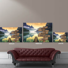 Load image into Gallery viewer, River Bank Scenery Color Multi-Names Premium Canvas Poster