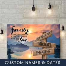 Load image into Gallery viewer, Riverside Dusk Color A Little Whole Lot of Love Multi-Names Premium Canvas