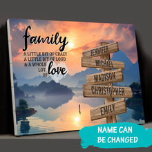 Load image into Gallery viewer, Riverside Dusk Color A Little Whole Lot of Love Multi-Names Premium Canvas