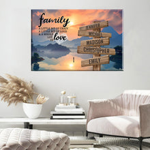 Load image into Gallery viewer, Riverside Dusk Color A Little Whole Lot of Love Multi-Names Premium Canvas Poster