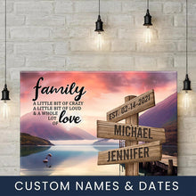 Load image into Gallery viewer, Riverside Pier Color A Little Whole Lot of Love Multi-Names Premium Canvas Poster