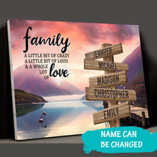 Load image into Gallery viewer, Riverside Pier Color A Little Whole Lot of Love Multi-Names Premium Canvas