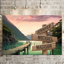 Load image into Gallery viewer, Riverside Scenery Color Multi-Names Premium Canvas