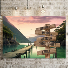 Load image into Gallery viewer, Riverside Scenery Color Multi-Names Premium Canvas Poster