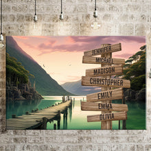 Load image into Gallery viewer, Riverside Scenery Color Multi-Names Premium Canvas Poster