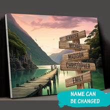 Load image into Gallery viewer, Riverside Scenery Color Multi-Names Premium Canvas Poster