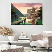 Load image into Gallery viewer, Riverside Scenery Color Multi-Names Premium Canvas Poster