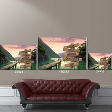 Load image into Gallery viewer, Riverside Scenery Color Multi-Names Premium Canvas Poster