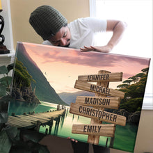 Load image into Gallery viewer, Riverside Scenery Color Multi-Names Premium Canvas