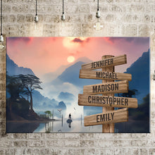 Load image into Gallery viewer, Riverside Sunset Color Multi-Names Premium Canvas Poster