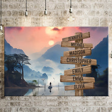 Load image into Gallery viewer, Riverside Sunset Color Multi-Names Premium Canvas Poster