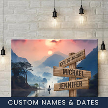 Load image into Gallery viewer, Riverside Sunset Color Multi-Names Premium Canvas Poster