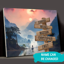 Load image into Gallery viewer, Riverside Sunset Color Multi-Names Premium Canvas Poster
