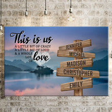 Load image into Gallery viewer, Riverside Sunset Color Personalized "THIS IS US" Multi-Names Premium Canvas